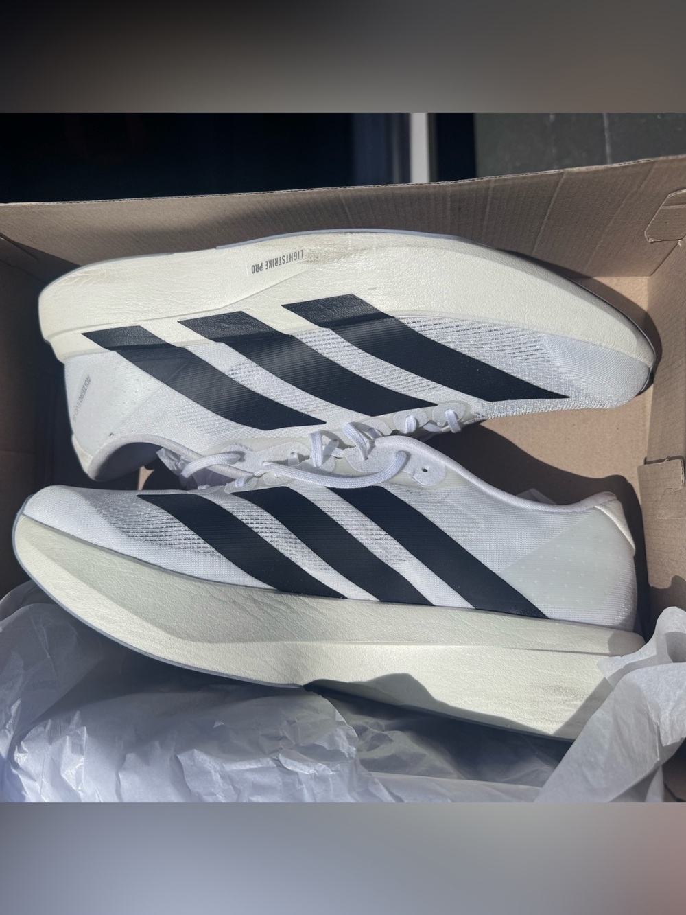 adidas MENS White Athletic Shoes with Black Stripes